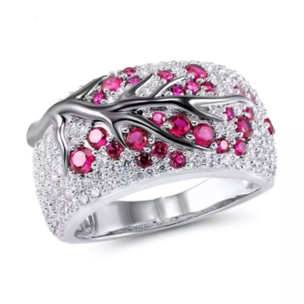 White Sapphire Sterling Silver Diamond Ring - Picture 3 of 7